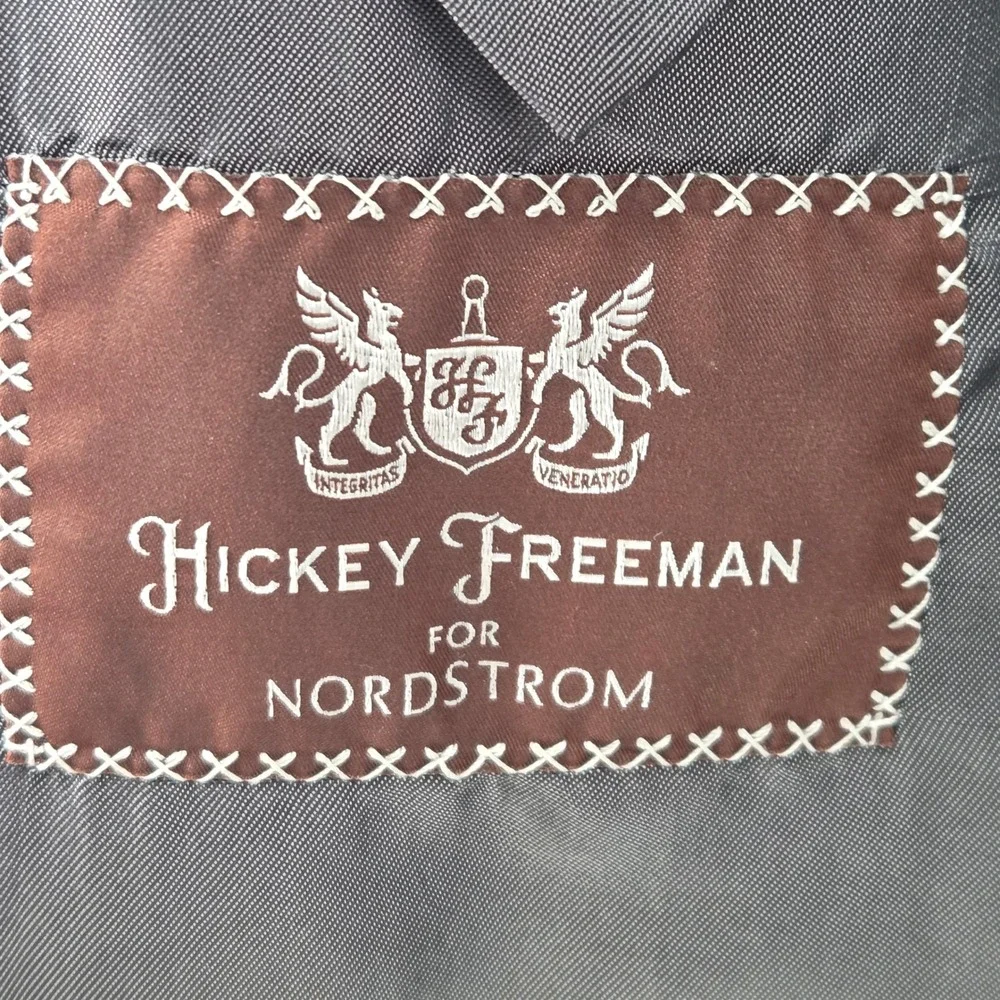 Hickey Freeman‎ Men's Charcoal Glen Plaid Wool Blazer Suit Jacket 48L